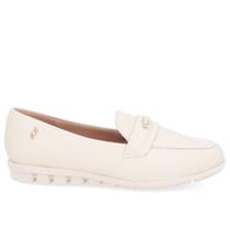 Loafer Bege Casual Couro - Usaflex