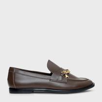 Loafer Carrano Chain Charm Couro Brown - 871003