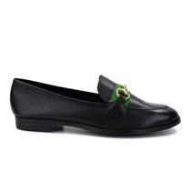 Loafer Feminino Giulia Domna Couro Monaco Preto - 115002