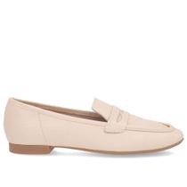 Loafer Laranja Salto Bloco Couro Bico Quadrado