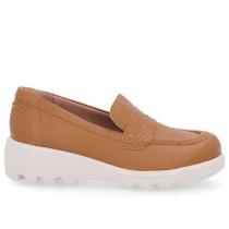 Loafer Marrom Salto Plataforma Couro