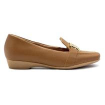 Loafer Usaflex Feminino Couro Enfeite Casual MM1603