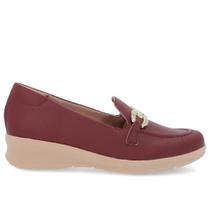 Loafer Vermelho Salto Plataforma Couro