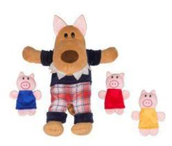 Lobo Mau e os 3 Porquinhos - Cas - Bichos De Pano Lobo Mau e os 3 Porquinhos - Cas - Bichos De Pano