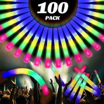 Local de festa Foam Glow Sticks! 100 unidades de 18,5 polegadas com LED de 4 cores Local de festa Foam Glow Sticks! 100 unidades de 18,5 polegadas com LED de 4 cores