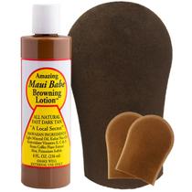 Loção bronzeadora Maui Babe Browning 240 mL com luvas de bronzeamento