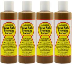 Loção bronzeadora solar Maui Babe Browning 240 ml (pacote com 4) Loção bronzeadora solar Maui Babe Browning 240 ml (pacote com 4)