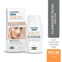 loção Clareadora Isdin Fotoultra Active Unify Fusion Fluid Color Facial Fps99 50ml