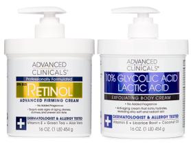 Loção corporal Advanced Clinicals Retinol + 10% de ácido glicólico