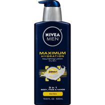 Loção corporal Nivea Men Maximum Hydration 3 em 1, frasco de 500 mL