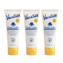 Loção de proteção solar Vacation Classic SPF 50 100mL x 3 resistente à água