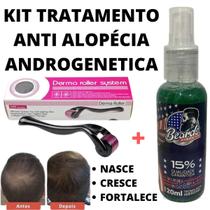 Loção + Derma Roller Kit Anti Queda Alopécia Androgenética!!