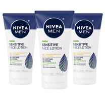 Loção facial Nivea Men Sensitive com protetor solar SPF 15 75 ml, pacote com 3 unidades