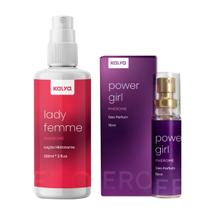 Loção Hidratante Corporal Perfume Feromonios Power Girl Kit