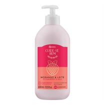 Loção Hidratante Desodorante Corporal Cuide-se Bem Morango e Leite, 400ml
