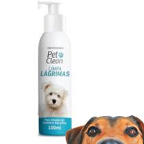 Loção Limpa Olhos Lagrima Pet Cachorro Cães Gato PetClean 100ml