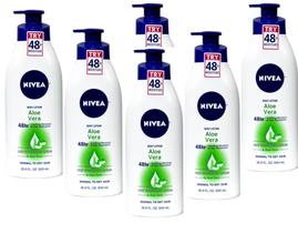 Loção NIVEA Aloe Vera 48 horas e 500 ml (pacote com 6) para pele normal a seca Loção NIVEA Aloe Vera 48 horas e 500 ml (pacote com 6) para pele normal a seca