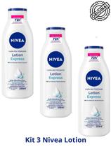 Loção Nivea Corporal Kit com 3 Und Lotion Express 200ml