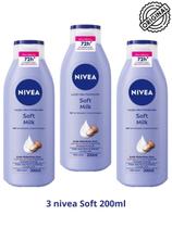 Loção Nivea Hidratante Corporal Soft Milk Kit 3 Und 200ML