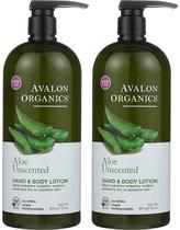 Loção para mãos e corpo Avalon Organics Aloe Sem Perfume 960mL x2
