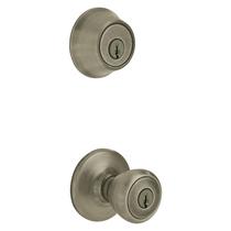 Lock Kwikset 690 Tylo Entry Knob Deadbolt Antique Brass, pacote com 6