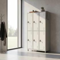 Locker de Aço 6 Portas Grandes para Escritório COR:TRICOLOR Locker de Aço 6 Portas Grandes para Escritório COR:TRICOLOR