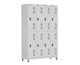 Locker Guarda Volume de Aço 8 Portas Grandes W3 Cinza 10002 Locker Guarda Volume de Aço 8 Portas Grandes W3 Cinza 10002