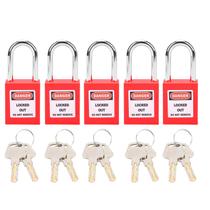 Lockout Padlock Dioche Safety com chave, 5 conjuntos de 38 mm, nylon PA