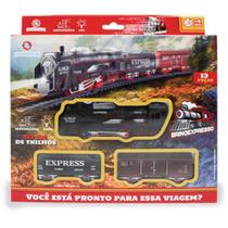 Locomotiva Brinexpresso 213CM Trilho 13 Peças - Diversão sem Limites Locomotiva Brinexpresso 213CM Trilho 13 Peças - Diversão sem Limites