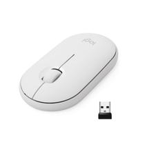 Logitech Pebble M350 Mouse sem fio com Bluetooth ou USB - Silencioso, Slim Computer Mouse com Clique Silencioso para iPad, Laptop, Notebook, PC e Mac - Off White