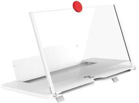 Loijon Puxando Tipo Amplificador de Tela de Smartfone Efeito 3D Tela Grande com Suporte de Mesa Tela de Telefone BRANCO