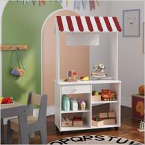 Lojinha Mercadinho Com Plaquinha 1Gav e Adesivo Dupla Cor Vermelho Azul Ofertamo