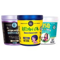Lola Cosmetics Kit Com 3 Máscara Liso Leve e Solto + Argan Oil + Eu Sei o Que Você Fez na Química Passada