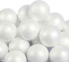 LOMIMOS Bolas de Espuma Artesanales 40 piezas 7.5 cm Blancas para Decoración DIY