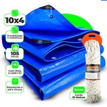 Lona 10x4 Grande Garagem Toldo Resistente Grossa 105G Piscina Cobertura Impermeável + Corda 10m