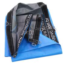 Lona 500 micra premium azul cinza 8x8 + argolas loneiro