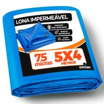 Lona 5x4 Mt Azul Plastica Impermeavel Festa Telhado Multiuso 4x5 Cobertura Piscina