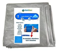Lona Aquacapas Leve 4X3 Cinza Multiuso Impermeável Barraca