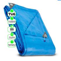 Lona Azul Caminhão Reforçada 105G 7x6 Metros Piscina Agricultura Cobertura Camping Multiuso