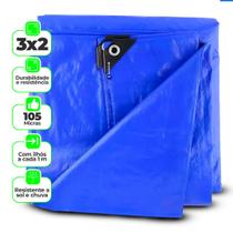 Lona Azul Carreteiro Camping Piscina Multiuso Impermeável 3x2 Metros Resistente 105 Micras Lona Azul Carreteiro Camping Piscina Multiuso Impermeável 3x2 Metros Resistente 105 Micras