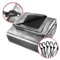 Lona Blackout Cinza Preta 300 Micras Impermeável 5x2 Metros + 10 Extensores Cinza