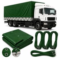 Lona Caminhão Verde CK300 8x6 M + 28 Extensor Verde com Gancho Lona Caminhão Verde CK300 8x6 M + 28 Extensor Verde com Gancho