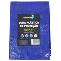 Lona Carreteiro 100 Micras Leve 6 X 3 Metros Azul Importway