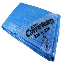 Lona Carreteiro Encerado 2x2 Azul Azul com ilhoes Platico - Itape