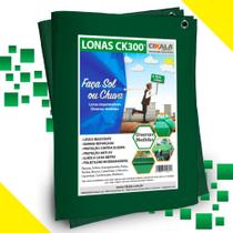 Lona CK300 Verde 13x7 Metros em Polietileno com Ilhós a cada Metro Impermeável Multiuso