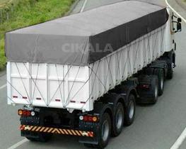 Lona CK600 Cinza 12.5x3.5 Metros em Pvc Com Ilhós em Latão Para Caminhão e Transporte de Carga em Geral