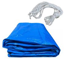 Lona Cobertura Impermeavel Toldo Azul 2x3 100g + Corda 10Mts - Têxtil Sauter