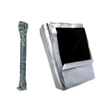Lona Cobre Fácil 3x2 Preto Prata + Corda Seda 4mm 15m para Cobertura Geral