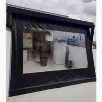 Lona Confeccionada para Toldo Cortina com Visor *SOMENTE A LONA* - Várias Medidas Cor Preto