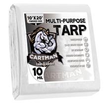 Lona de poliéster CARTMAN 10 x 20 pés 0,25 mm branca resistente à prova d'água
